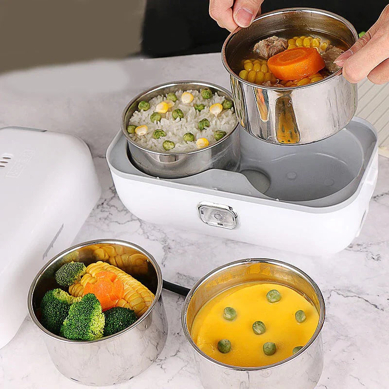 Lonchera Vaporera Eléctrica Portátil - Tu comida caliente en menos de 1 minuto!