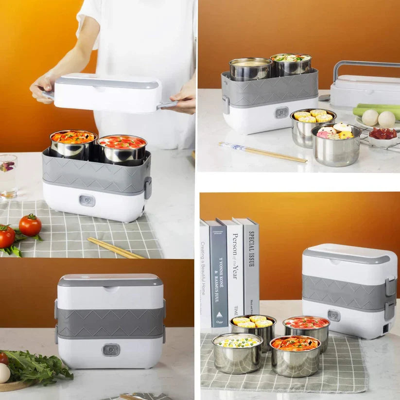 Lonchera Vaporera Eléctrica Portátil - Tu comida caliente en menos de 1 minuto!