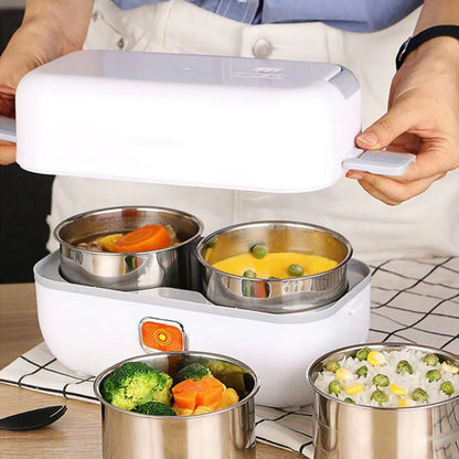 Lonchera Vaporera Eléctrica Portátil - Tu comida caliente en menos de 1 minuto!